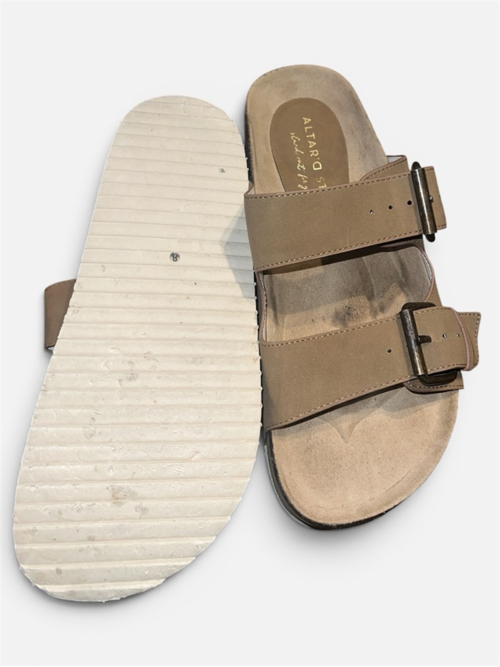 ALTARD STATE Women’s Double-Buckle Platform Slide Sandals in Brown SZ 8 - Picture 4 of 5